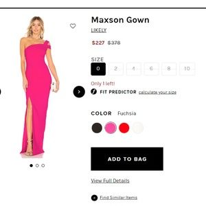 Likely One Shoulder Maxson Gown in Fuchsia